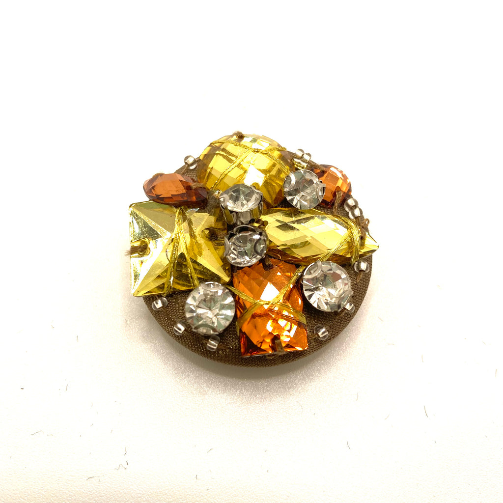 Bottone strass mix topazio